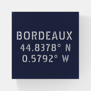 Bordeaux Latitude Longitude Paperweight