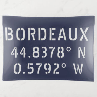 Bordeaux Latitude Longitude Trinket Tray
