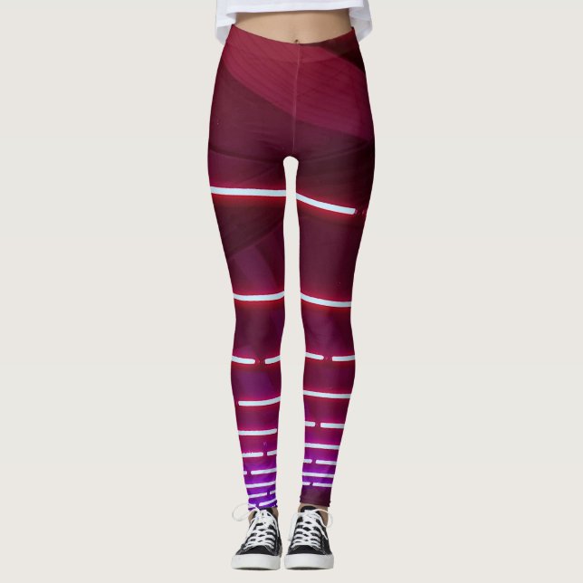 bordeaux lighting stripes leggings (Front)