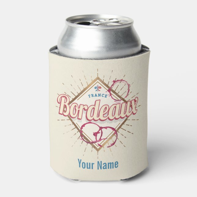 Bordeaux Nouvelle-Aquitaine France Retro Wine Can Cooler (Can Front)
