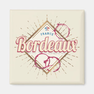 Bordeaux Nouvelle-Aquitaine France Retro Wine Magnet