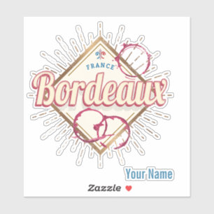 Bordeaux Nouvelle-Aquitaine France Retro Wine Sticker