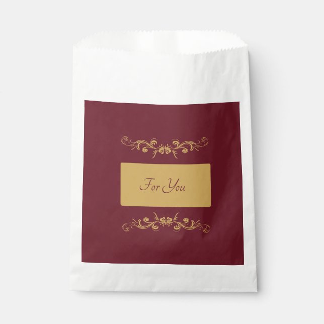 Bordeaux Personalised Favor Bag (Front)