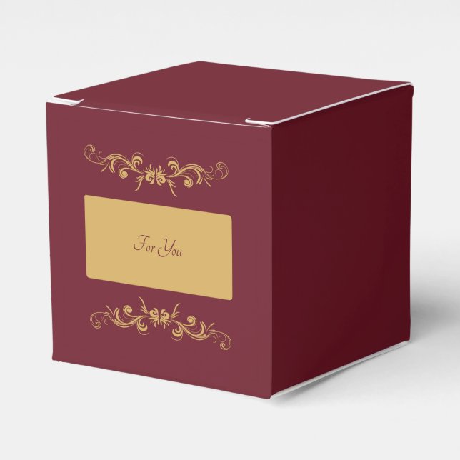 Bordeaux Personalised Favor Box (Front Side)