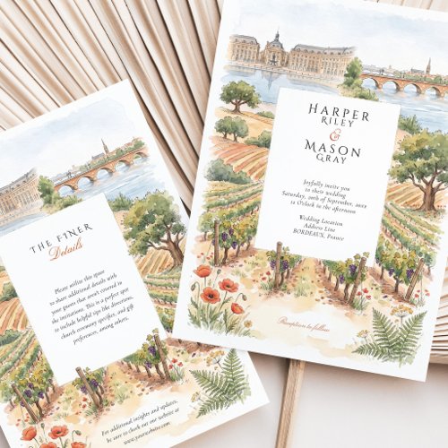 Bordeaux Place de la Bourse Wedding Invitation