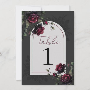 Bordeaux Red Roses Shadowy Gray Floral Wedding Invitation