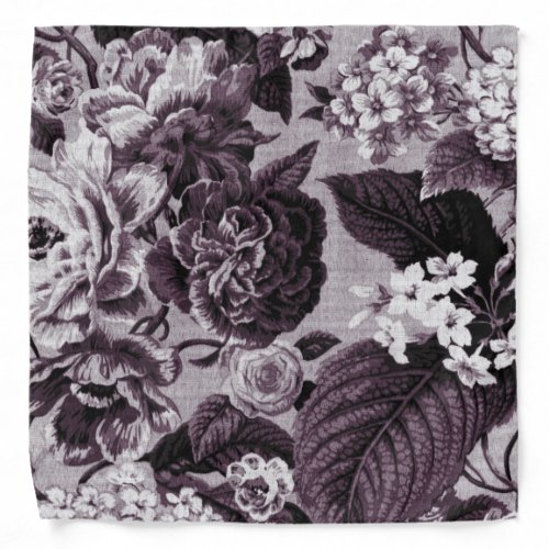 Bordeaux Vintage Floral Toile Fabric No1 Bandana