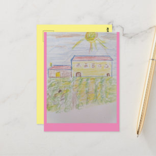 Bordeaux Wine Country Sketch Postcard