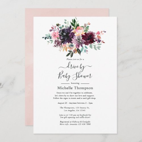 Bordeaux Wine Drive By Bridal or Baby Shower Invitation