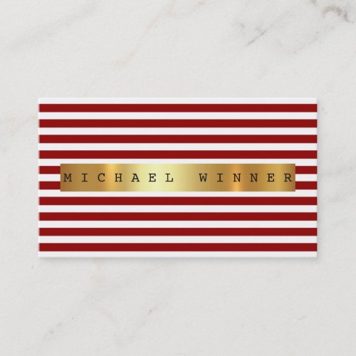 Bordeaux Wine White Stripes Vip Golden Foil Business Card