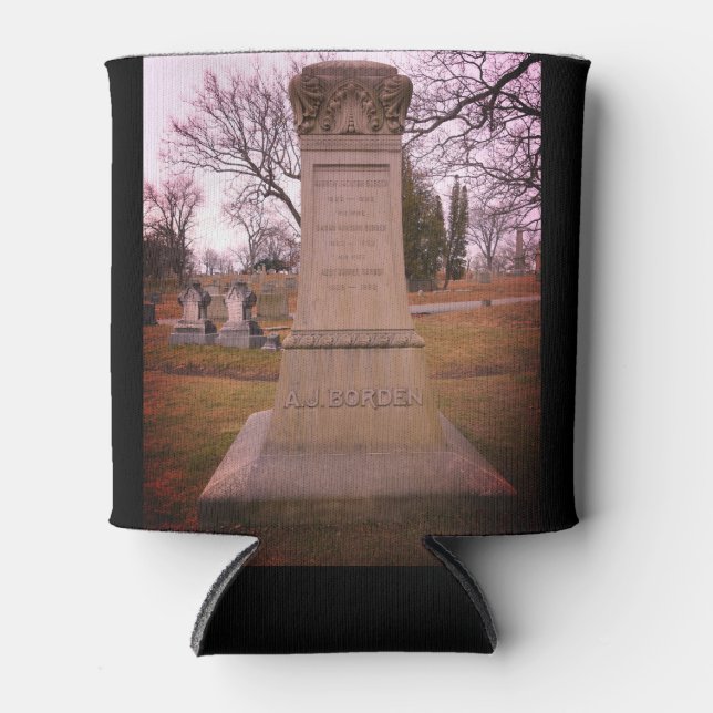 Borden Monument, Fall River, MA - A.J. Borden Can Cooler (Front)