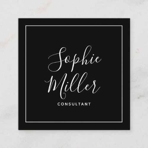 Border Calligraphy Social Media Editable Color Square Business Card