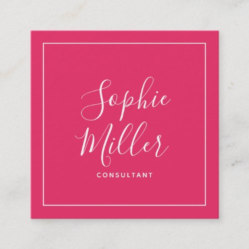 Border Calligraphy Social Media Editable Color Square Business Card