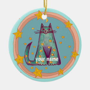 Border Cat Ceramic Ornament