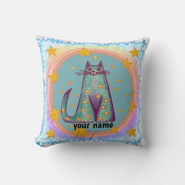 Border Cat  Throw Pillow (Front)