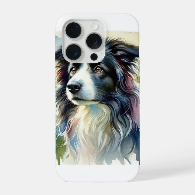 Border Collie 141024AREF145 - Watercolor iPhone Case (Back)