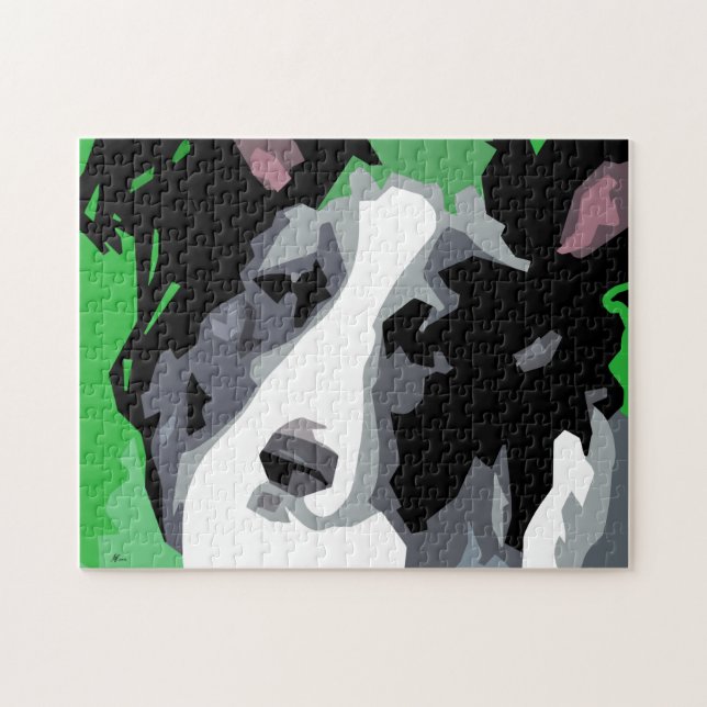 Border Collie Abstract Dog Jigsaw Puzzle (Horizontal)