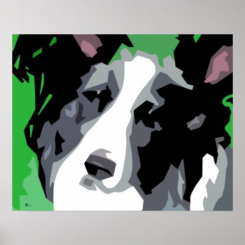 Border Collie Abstract Poster