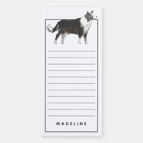 Border Collie  Add Your Name Magnetic Notepad