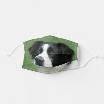 Border Collie Adult Cloth Face Mask by deemac1 at Zazzle