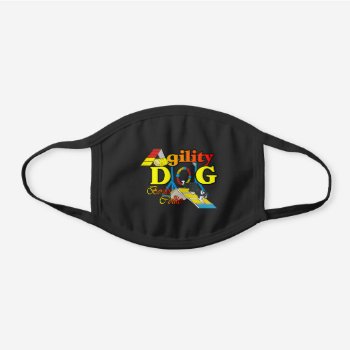 Border Collie Agility Black Cotton Face Mask by DogsByDezign at Zazzle