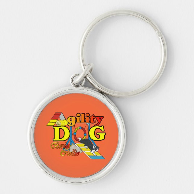 Border Collie Agility Keychain (Front)