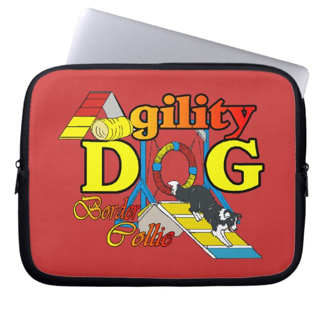Border Collie Agility Laptop Sleeve (Front)