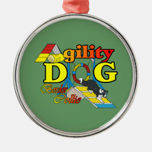 Border Collie Agility Metal Ornament