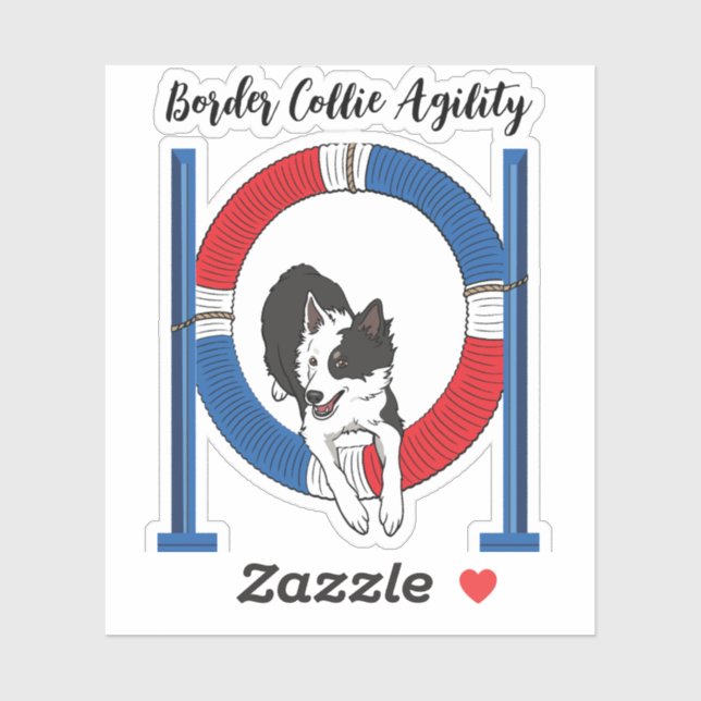 Border Collie Agility Sticker (Sheet)