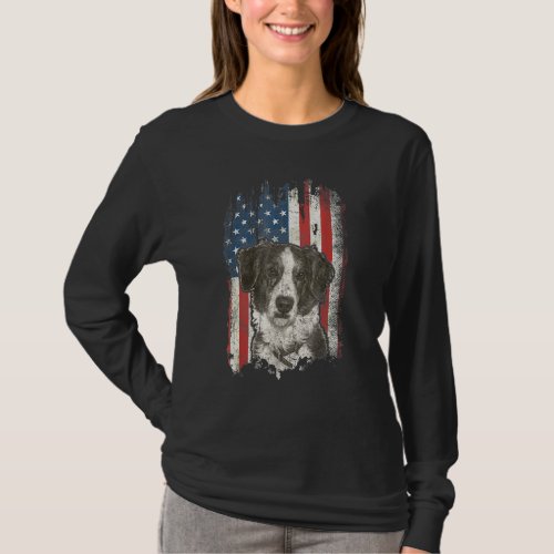 Border Collie American Usa Flag 4th Of July Fourth T-Shirt