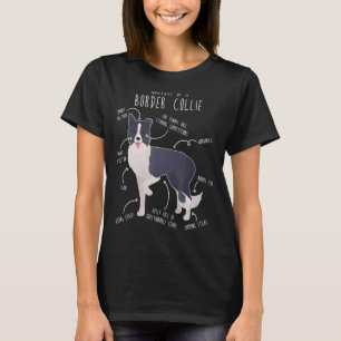 Border Collie Anatomy Cute Pet Dog Mom Dog Dad T-Shirt