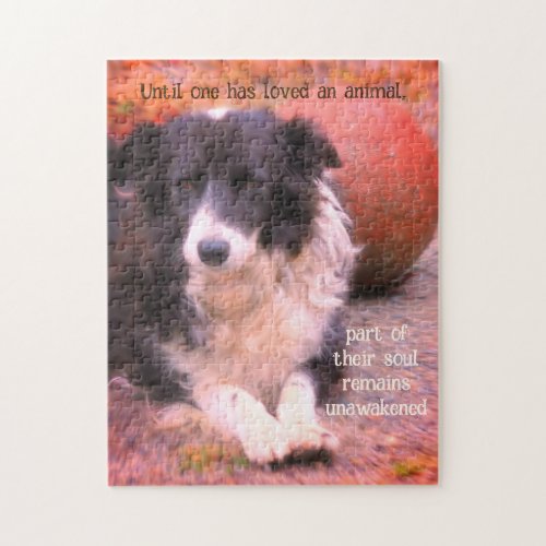 Border Collie And Ball Dog Art Inspirational Jigsaw Puzzle