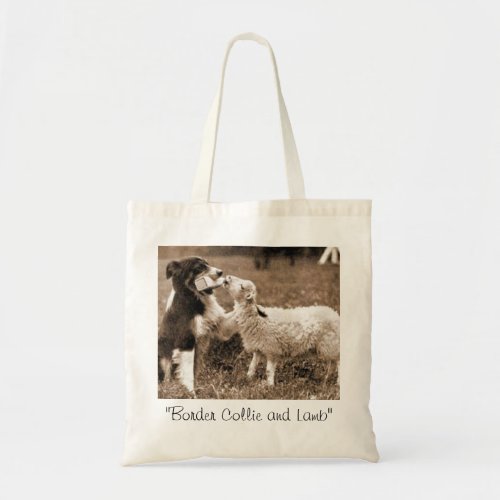 Border Collie and Lamb Tote