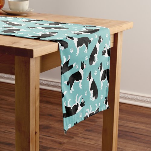 Border Collie and Paw Print Short Table Runner
