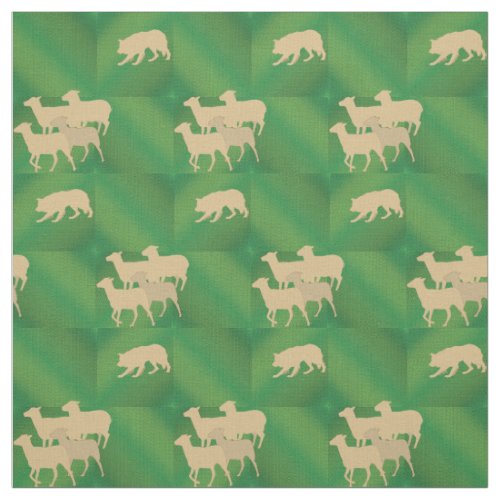 Border Collie and Sheep Fabric