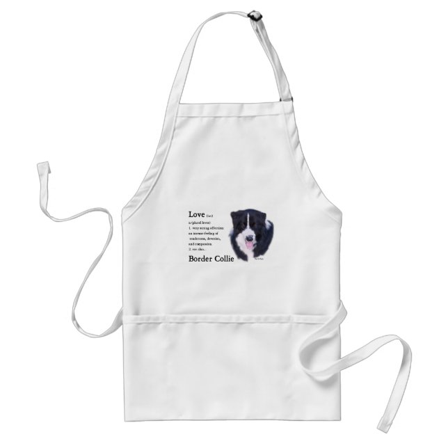 Border Collie Art Gifts Adult Apron (Front)