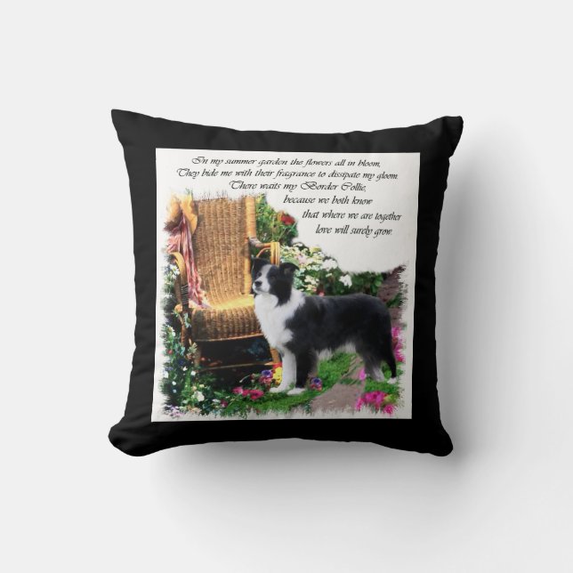 Border Collie Art Gifts Throw Pillow (Front)