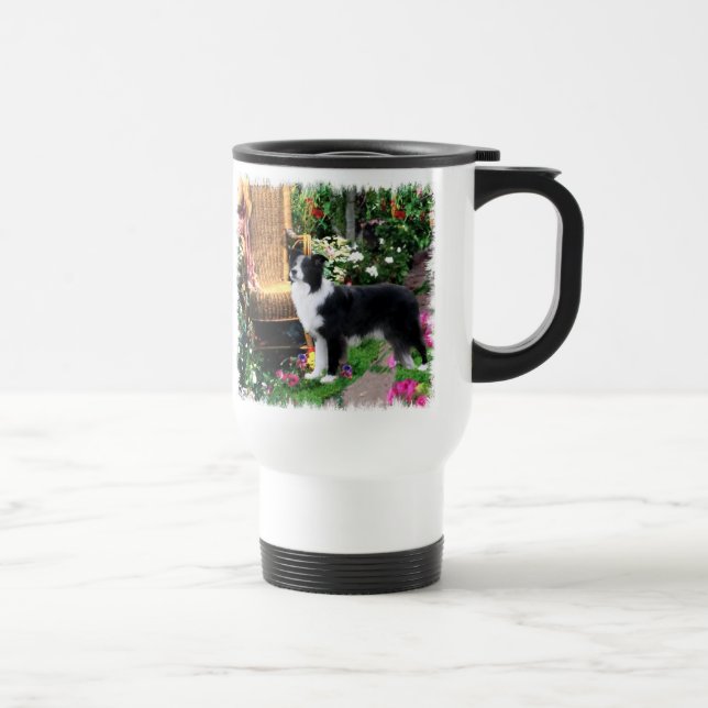 Border Collie Art Gifts Travel Mug (Right)