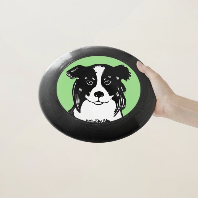 Border Collie Art Wham-O Frisbee (In Hand)