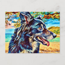 Border Collie Artistic Portrait Scenic Landscape