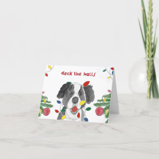 Border Collie at Christmas  Holiday Card