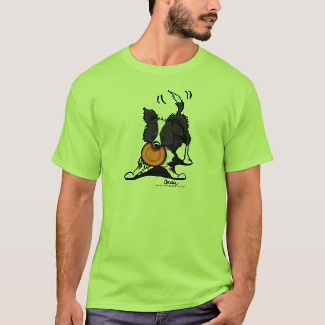 Border Collie at Play T-Shirt (Front)
