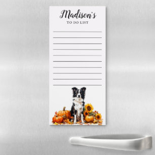 Border Collie Autumn To Do List Magnetic Notepad