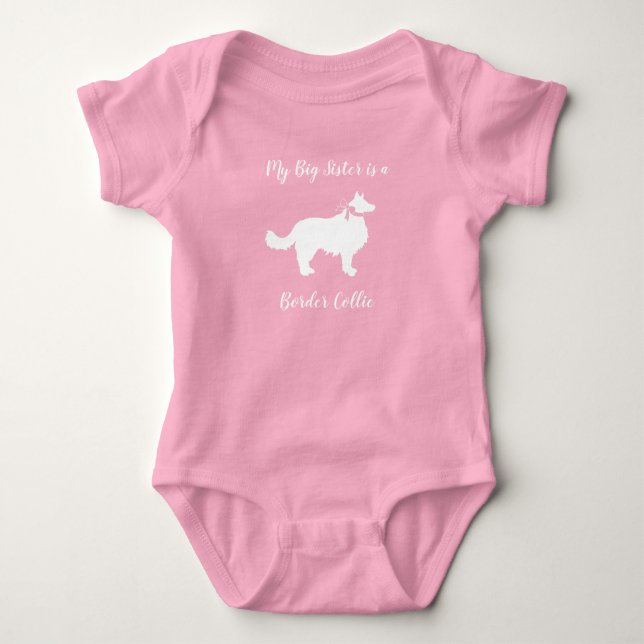 Border Collie Baby Shower Baby Bodysuit (Front)