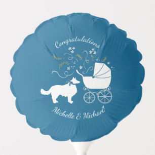 Border Collie Baby Shower Balloon
