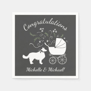 Border Collie Baby Shower Napkins