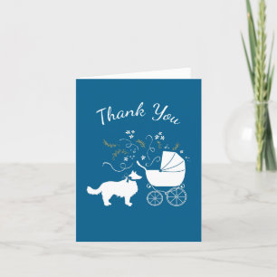 Border Collie Baby Shower Thank You Card