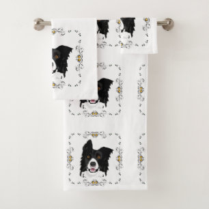Border Collie  Bath Towel Set