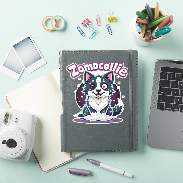 Border Collie BC Zombie Dog Halloween Essential T- Sticker (iPad Cover)