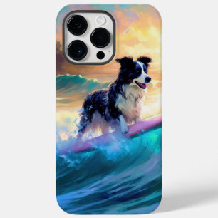 Border Collie Beach Surfing Painting Case-Mate iPhone 14 Pro Max Case